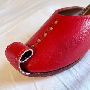 Handmade Curl Toe Leather Slide